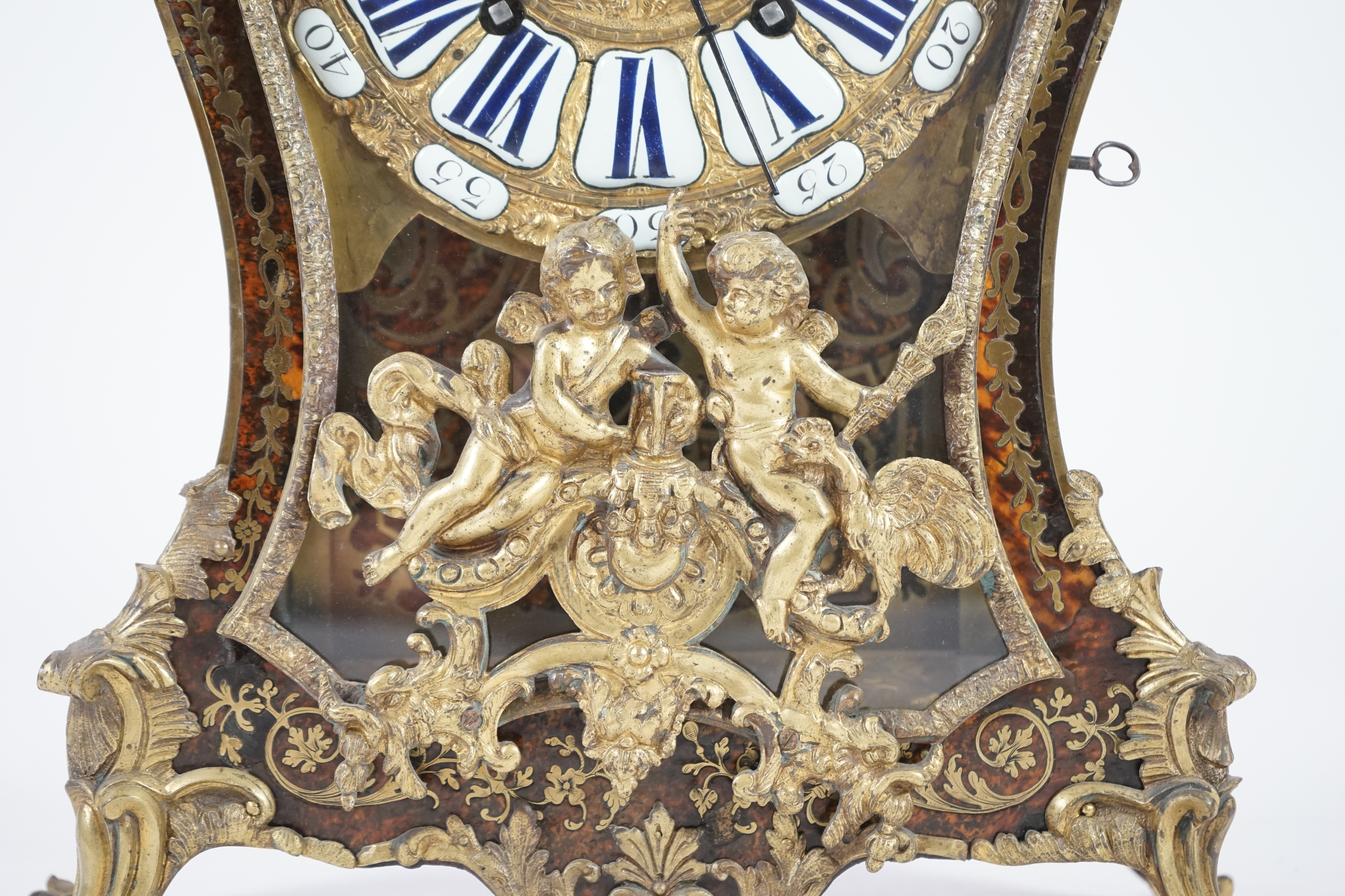 A Louis XV boulle work bracket clock